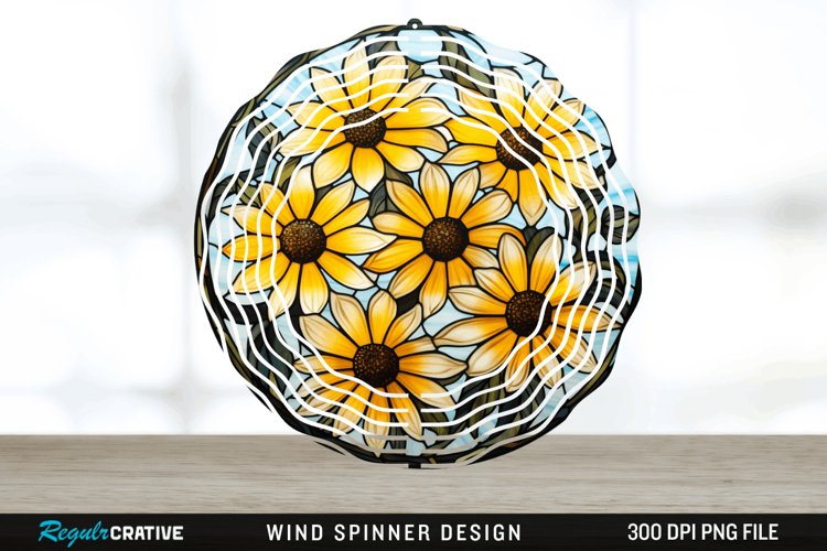 3D Black-eyed Susan Flowers Wind Spinner Sublimation PNG example image 1