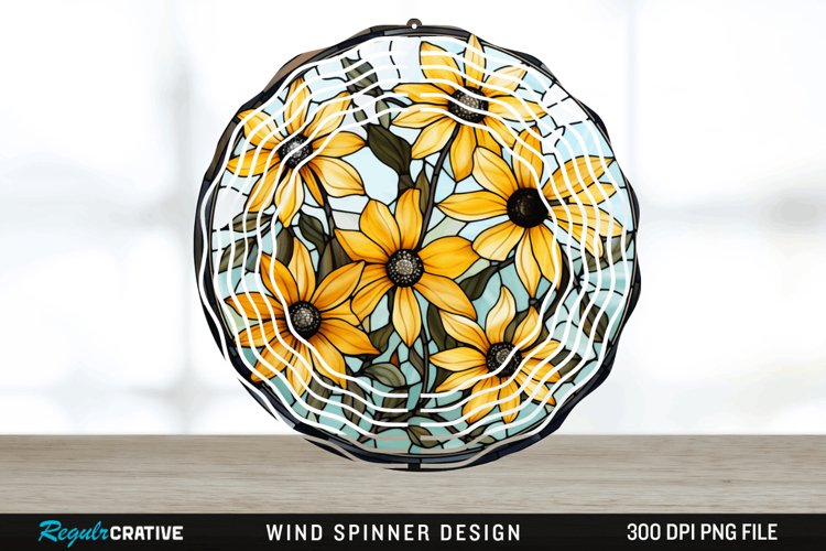 3D Black-eyed Susan Flowers Wind Spinner Sublimation PNG example image 1