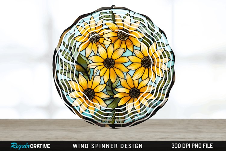 3D Black-eyed Susan Flowers Wind Spinner Sublimation PNG example image 1