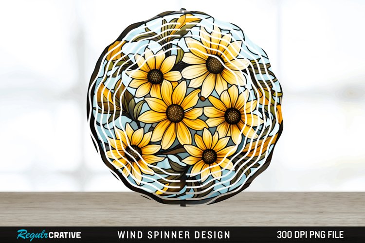 3D Black-eyed Susan Flowers Wind Spinner Sublimation PNG example image 1