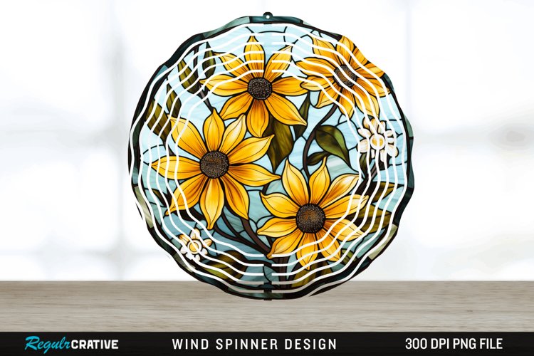 3D Black-eyed Susan Flowers Wind Spinner Sublimation PNG example image 1