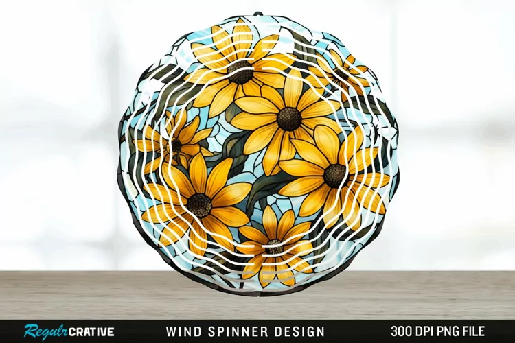 3D Black-eyed Susan Flowers Wind Spinner Sublimation PNG