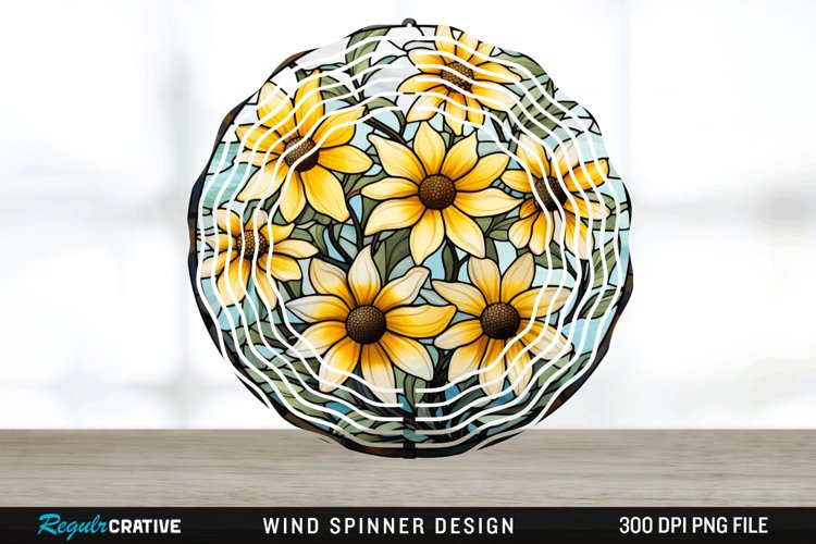 3D Black-eyed Susan Flowers Wind Spinner Sublimation PNG example image 1