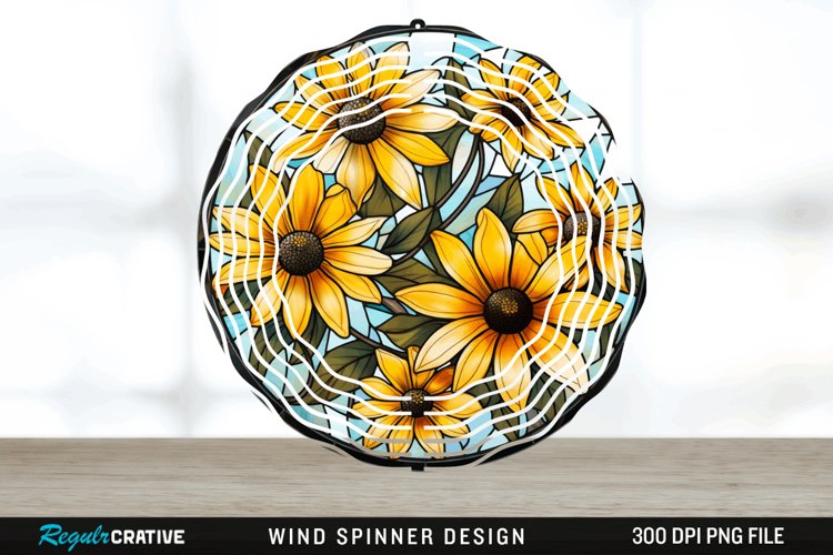 3D Black-eyed Susan Flowers Wind Spinner Sublimation PNG example image 1