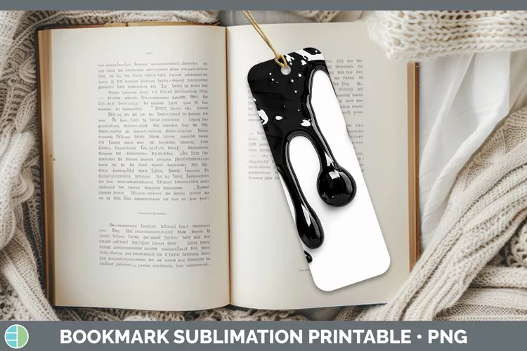3D Black Slime Bookmark Sublimation Printable Designs