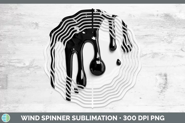 3D Black Slime Wind Spinner Sublimation Spinner Designs