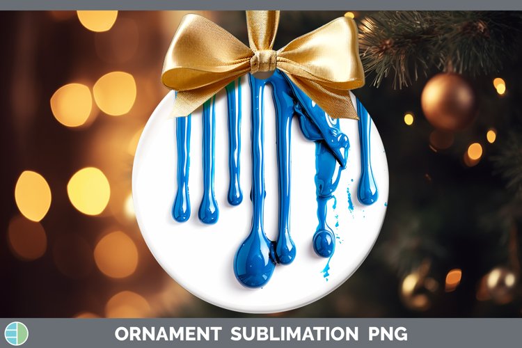 3D Blue Slime Ornament Sublimation Bauble Designs