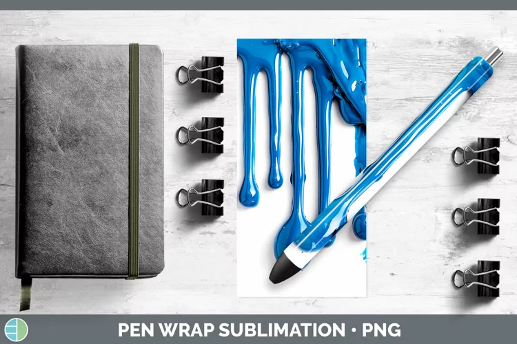 3D Blue Slime Pen Wrap Sublimation Epoxy Pen Designs