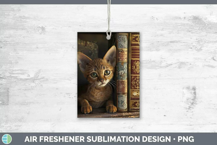 3D Books Abyssinian Air Freshener Sublimation Car Freshener