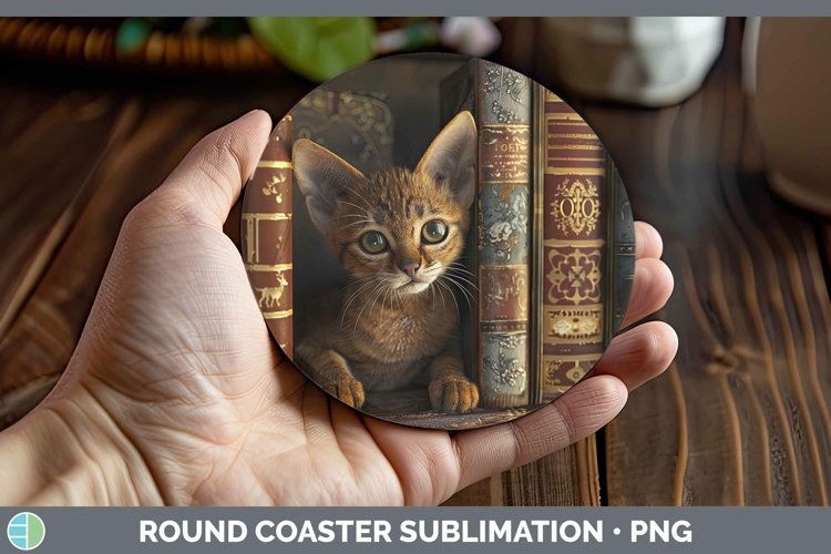 Gorgeous3D Books Round Coaster design.