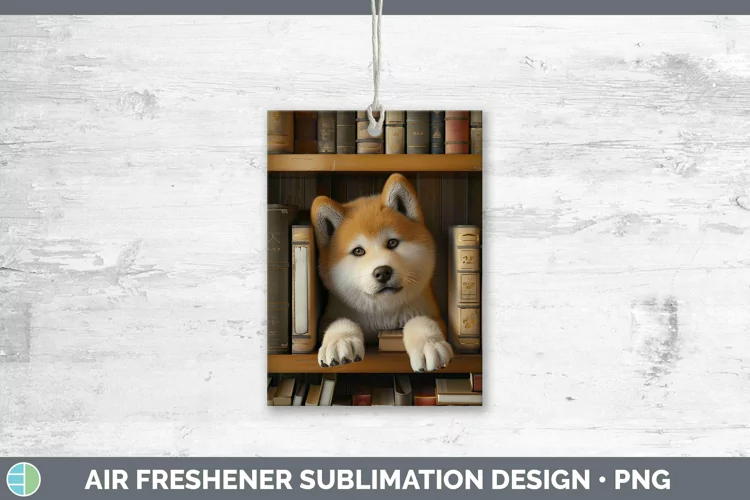 3D Books Akita Air Freshener Sublimation Car Freshener Desig