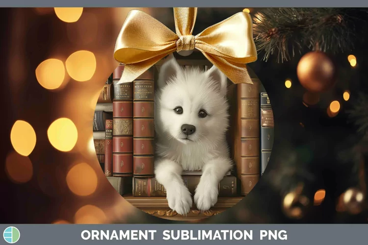 3D Books American Eskie Dog Ornament Sublimation Bauble Desi