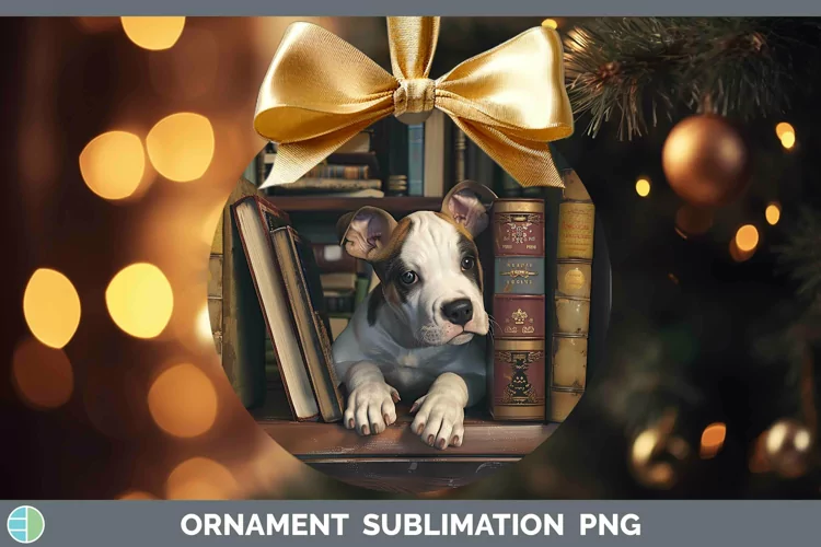 3D Books American Staffordshire Terrier Dog Ornament Sublima