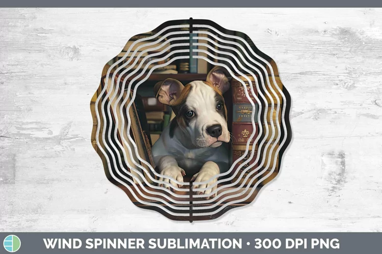 3D Books American Staffordshire Terrier Dog Wind Spinner Sub