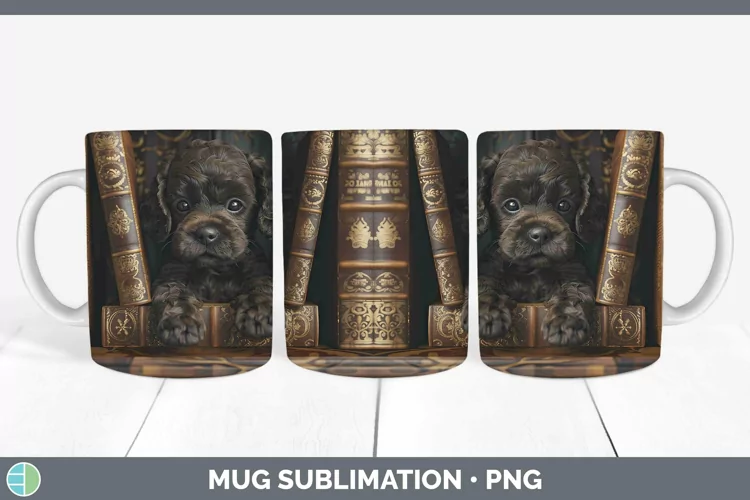 3D Books American Water Spaniel Dog Mug Wrap Sublimation Cof