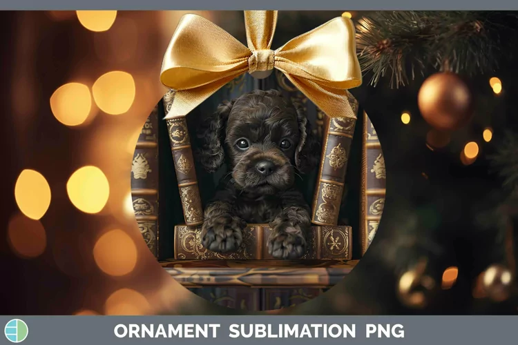 3D Books American Water Spaniel Dog Ornament Sublimation Bau