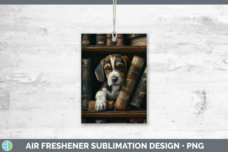 3D Books Beagle Air Freshener Sublimation Car Freshener Desi