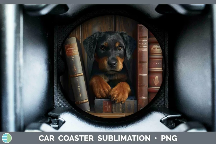 3D Books Beauceron Dog Car Coaster Sublimation Coaster Desig
