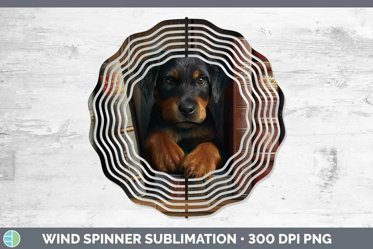 3D Books Beauceron Dog Wind Spinner Sublimation Spinner Desi