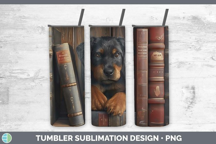 3D Books Beauceron Tumbler Sublimation 20 oz Skinny Tumbler