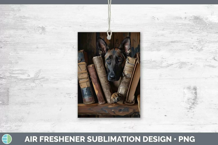 3D Books Belgian Malinois Air Freshener Sublimation Car Fres