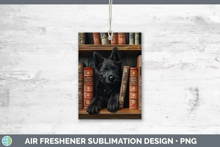 3D Books Belgian Sheepdog Air Freshener Sublimation Car Fres