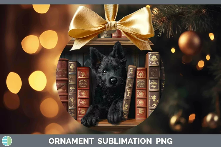 3D Books Belgian Sheepdog Dog Ornament Sublimation Bauble De