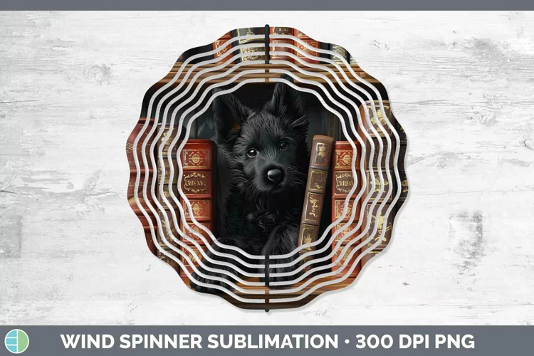 3D Books Belgian Sheepdog Dog Wind Spinner Sublimation Spinn