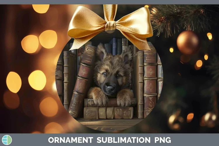 3D Books Belgian Tervuren Dog Ornament Sublimation Bauble De