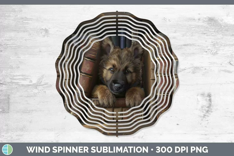 3D Books Belgian Tervuren Dog Wind Spinner Sublimation Spinn