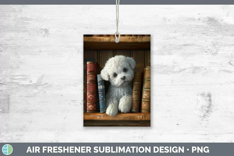 3D Books Bichon Frise Air Freshener Sublimation Car Freshene