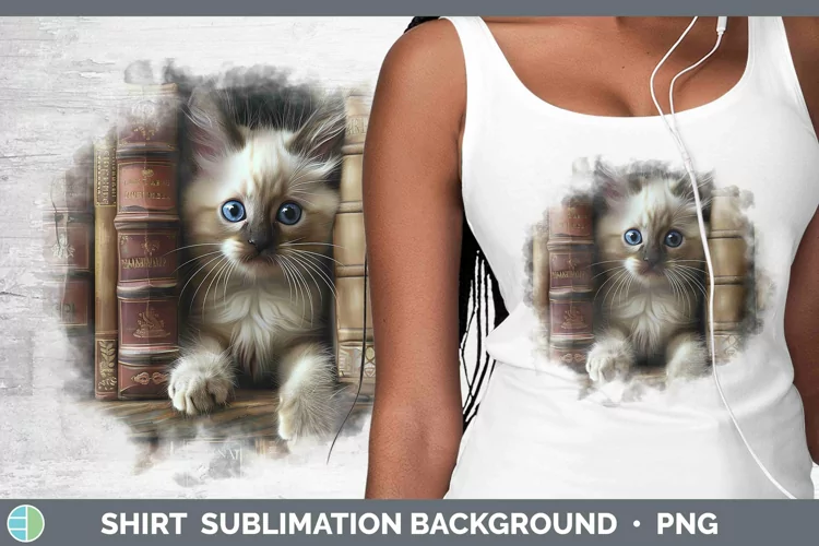 3D Books Birman Cat Shirt Sublimation Sublimation Background