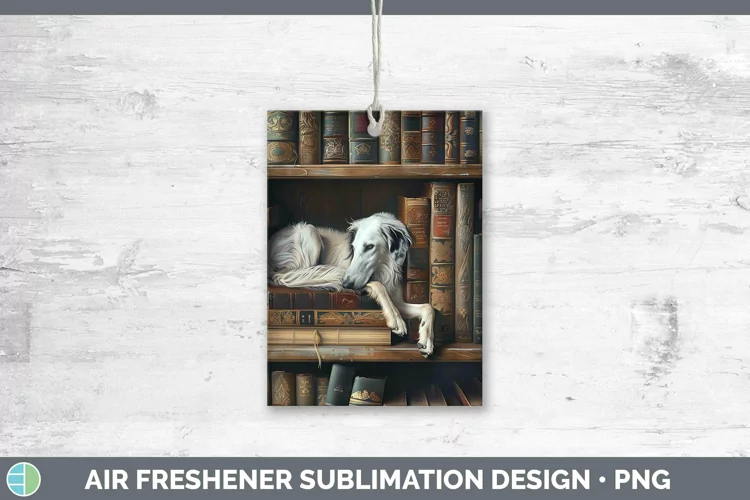 3D Books Borzoi Air Freshener Sublimation Car Freshener Desi