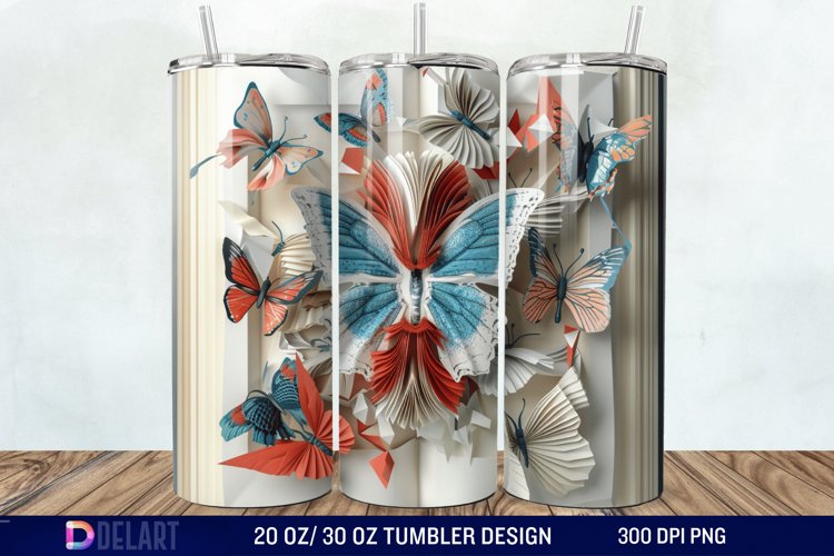 3D Books Bow Coquette Tumbler Wrap example image 1