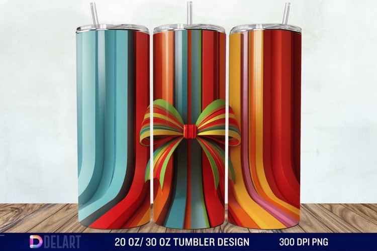 3D Books Bow Coquette Tumbler Wrap example image 1