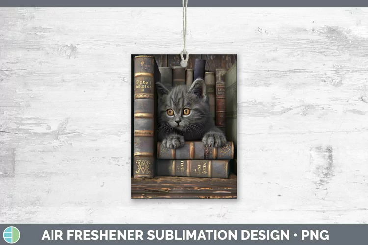 3D Books British Shorthair Air Freshener Sublimation Car Fre