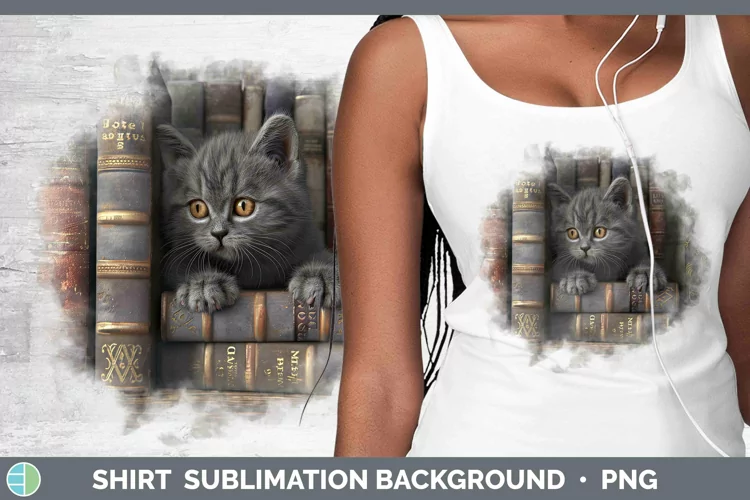 3D Books British Shorthair Cat Shirt Sublimation Sublimation