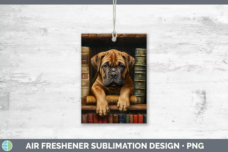 3D Books Bullmastiff Air Freshener Sublimation Car Freshener