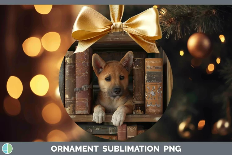 3D Books Canaan Dog Ornament Sublimation Bauble Designs