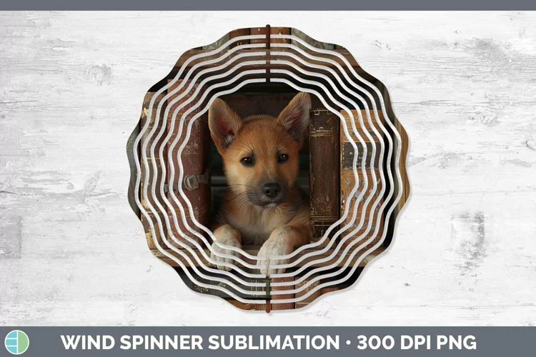 3D Books Canaan Dog Wind Spinner Sublimation Spinner Designs