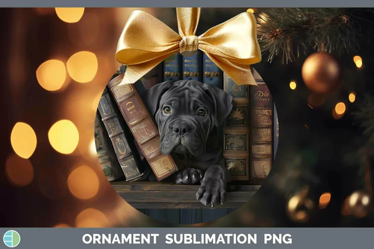 3D Books Cane Corso Dog Ornament Sublimation Bauble Designs