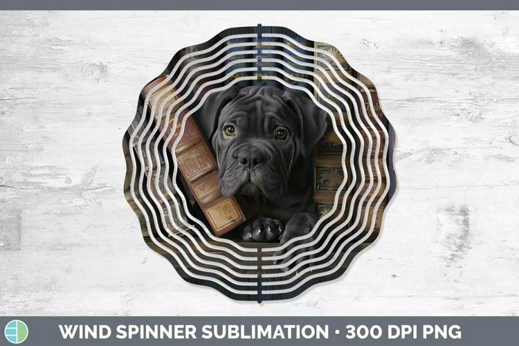 3D Books Cane Corso Dog Wind Spinner Sublimation Spinner Des