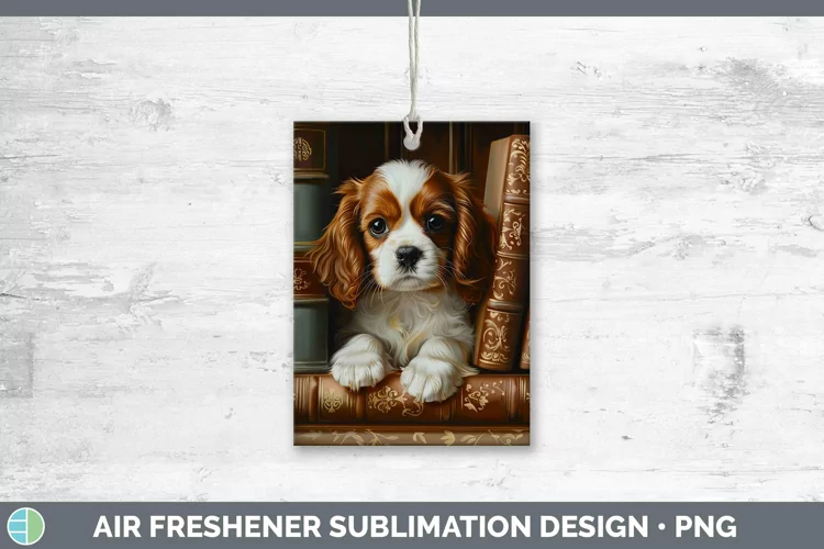 3D Books Cavalier King Charles Spaniel Air Freshener Sublima