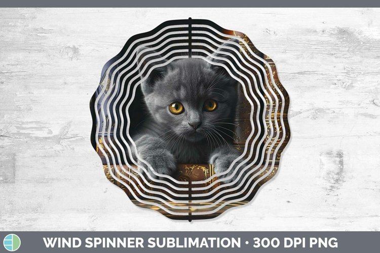 3D Books Chartreux Cat Wind Spinner Sublimation Spinner Desi