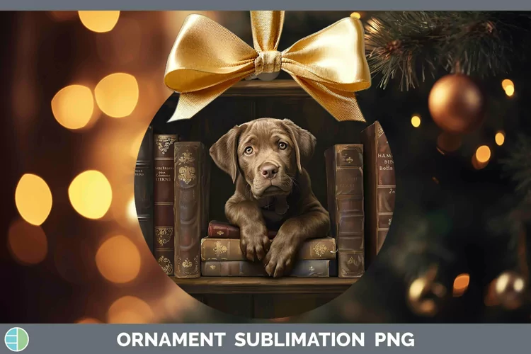 3D Books Chesapeake Bay Retriever Dog Ornament Sublimation B
