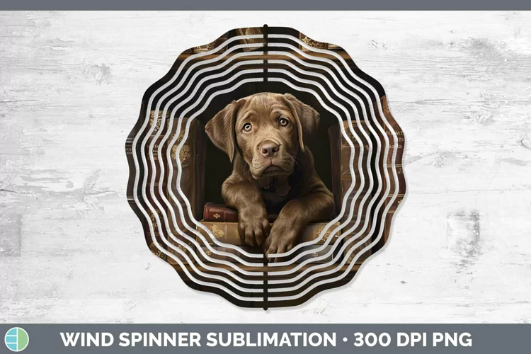 3D Books Chesapeake Bay Retriever Dog Wind Spinner Sublimati