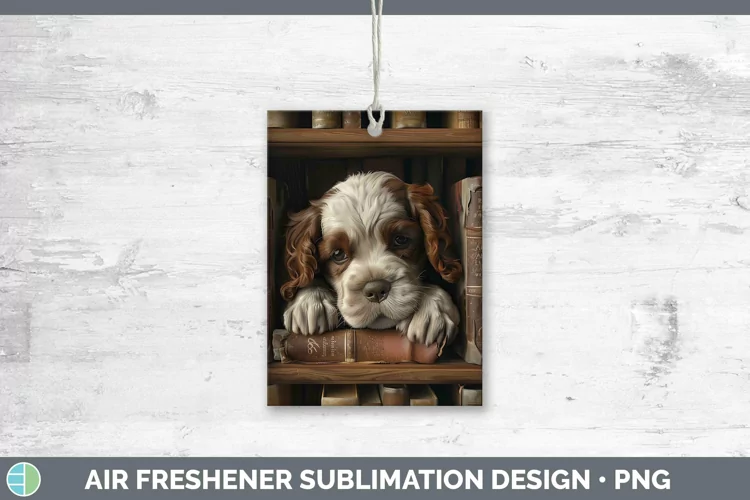 3D Books Clumber Spaniel Air Freshener Sublimation Car Fresh