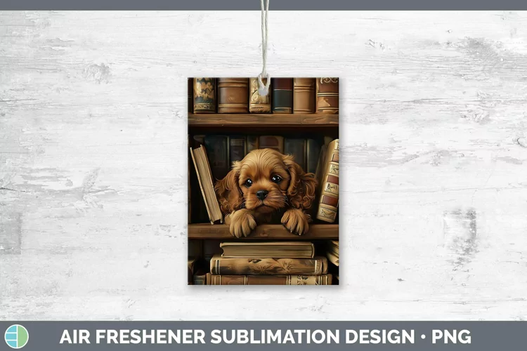 3D Books Cocker Spaniel Air Freshener Sublimation Car Freshe