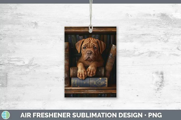 3D Books Dogue de Bordeaux Air Freshener Sublimation Car Fre