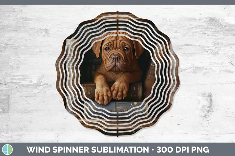 3D Books Dogue de Bordeaux Dog Wind Spinner Sublimation Spin